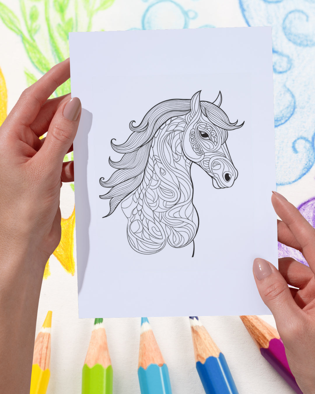 Mandela Coloring Page - Horse 29 - creazives