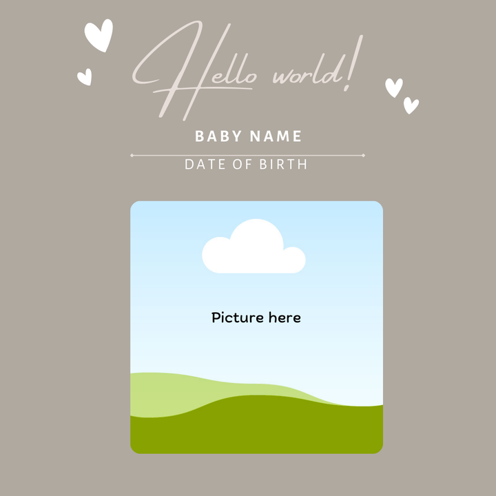 Baby Announcement Post - Image Personalized - creazives