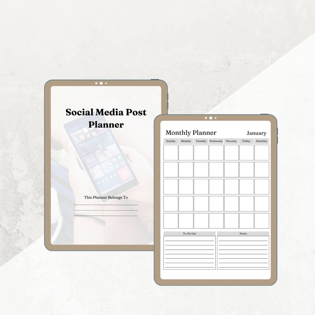 Social Media Post Monthly Planner