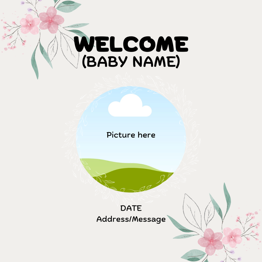 Baby Announcement Post - Image Personalized - creazives