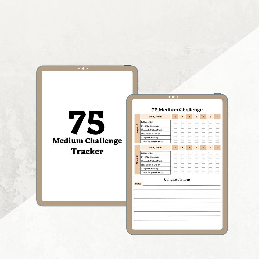 75 Medium Challenge Tracker - creazives