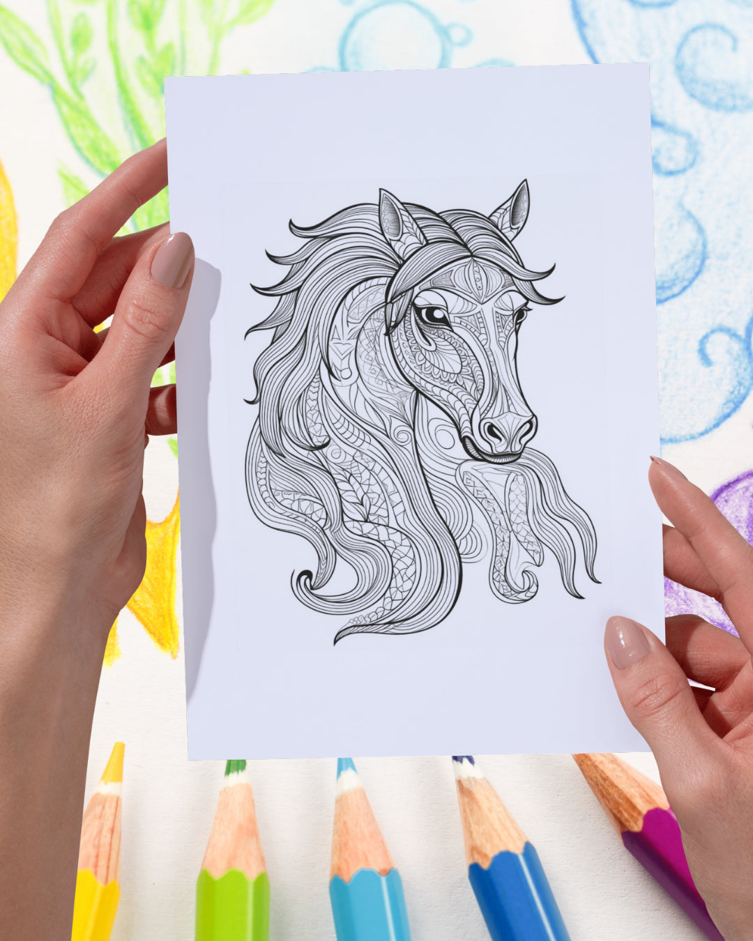 Mandela Coloring Page - Horse 31 - creazives