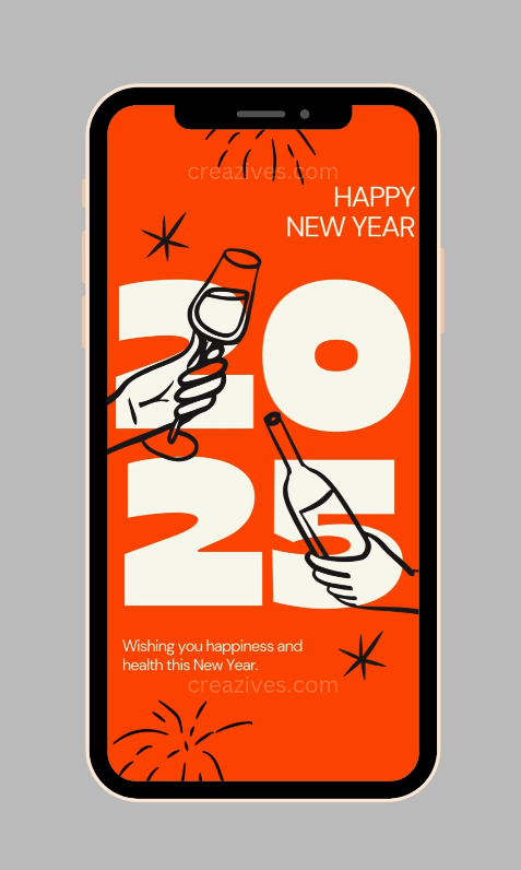 New Year Greetings Card digital - Post Video - creazives