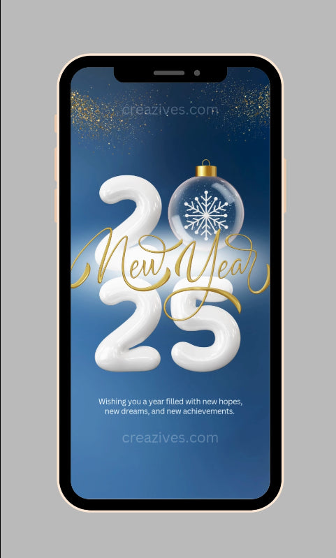 New Year Greetings Card digital - Post Video - creazives