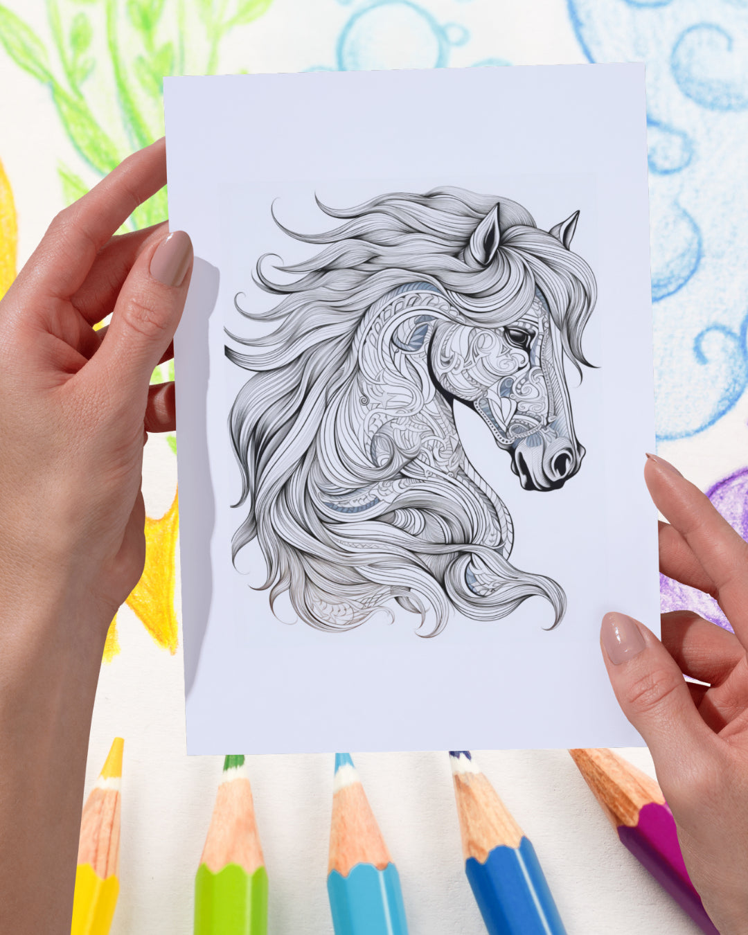 Mandela Coloring Page - Horse 35 - creazives
