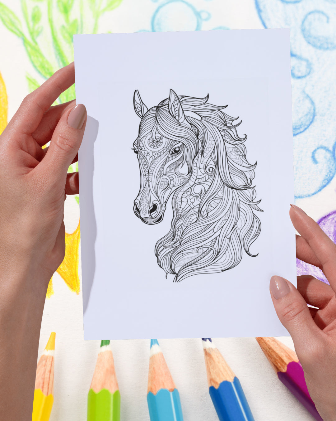Mandela Coloring Page - Horse 36 - creazives