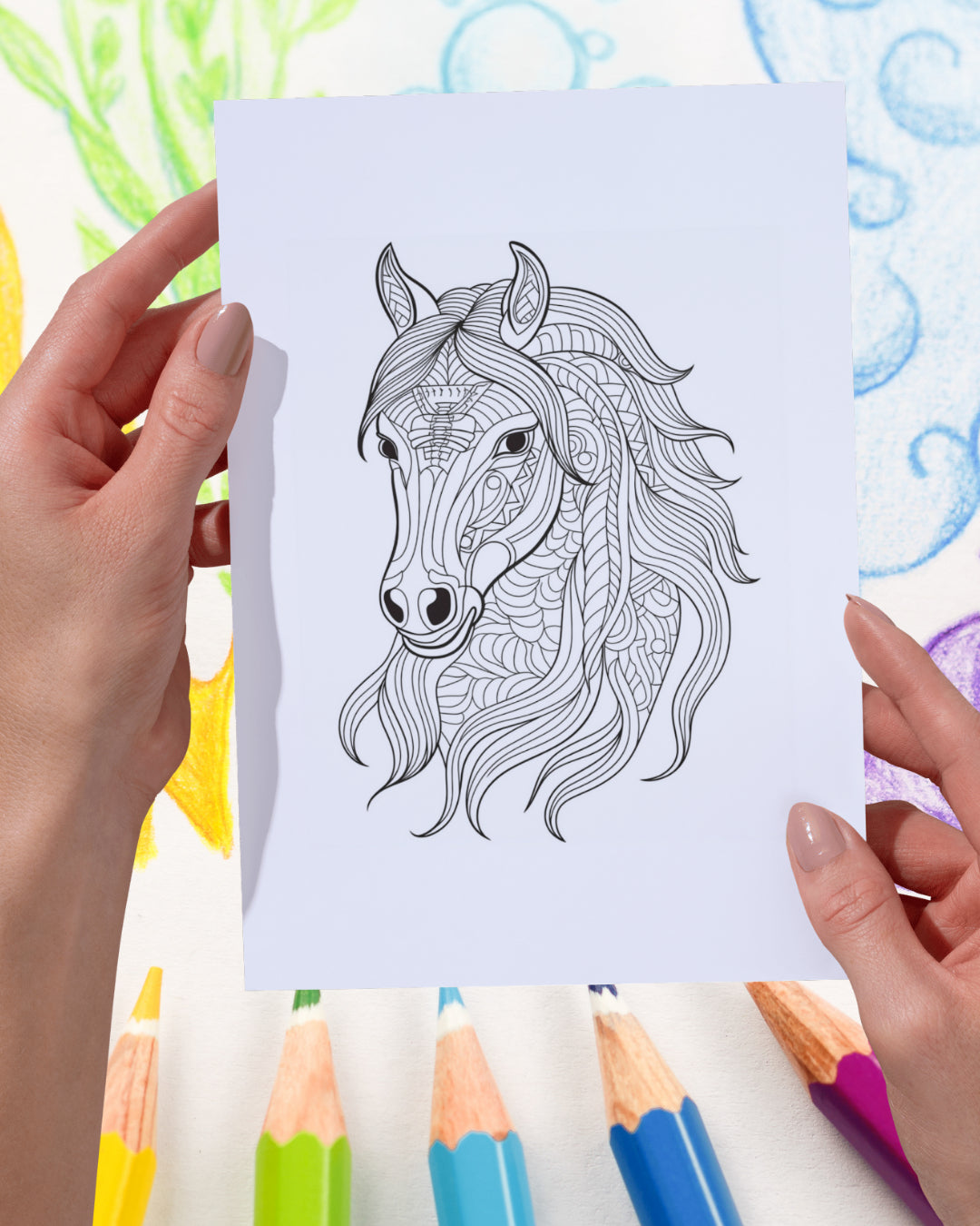Mandela Coloring Page - Horse 39 - creazives