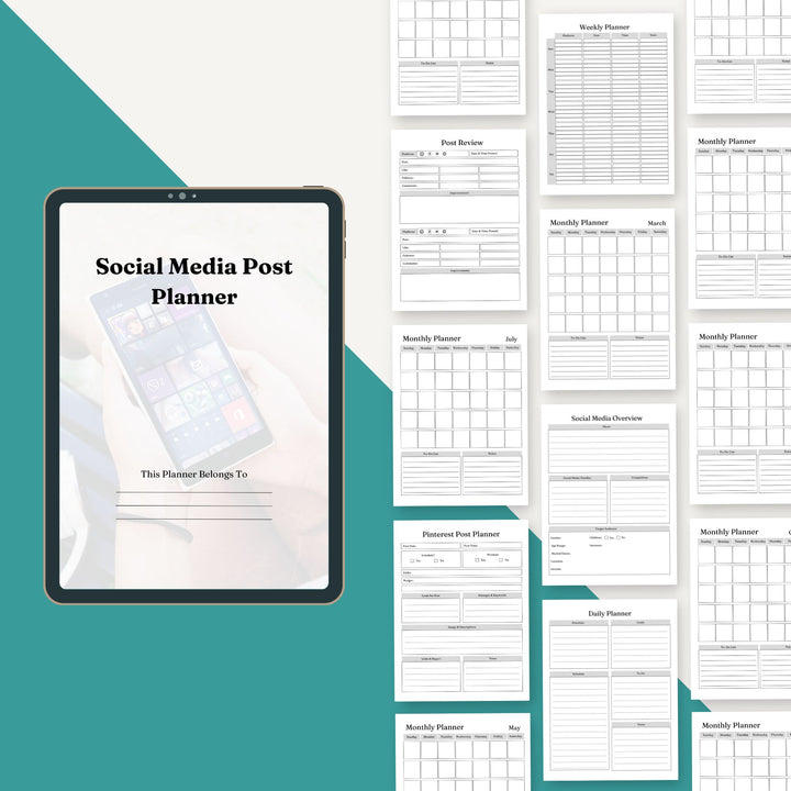 Social Media Post Monthly Planner