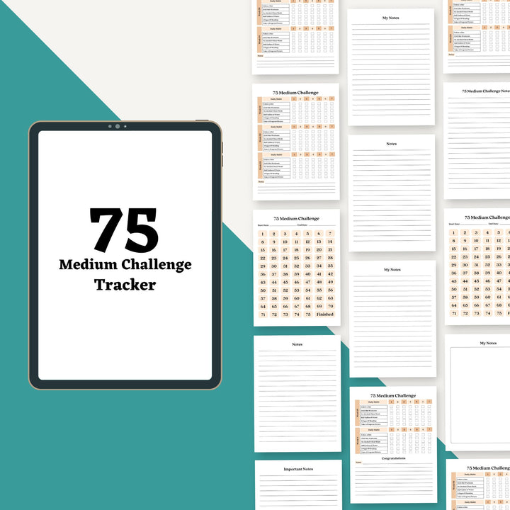 75 Medium Challenge Tracker - creazives