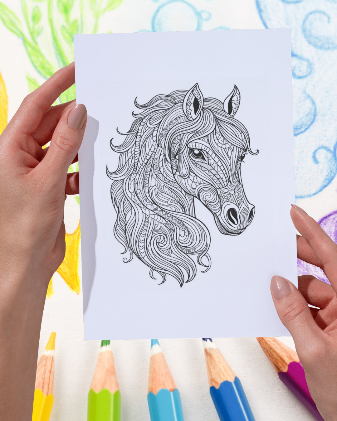 Mandela Coloring Page - Horse 41 - creazives