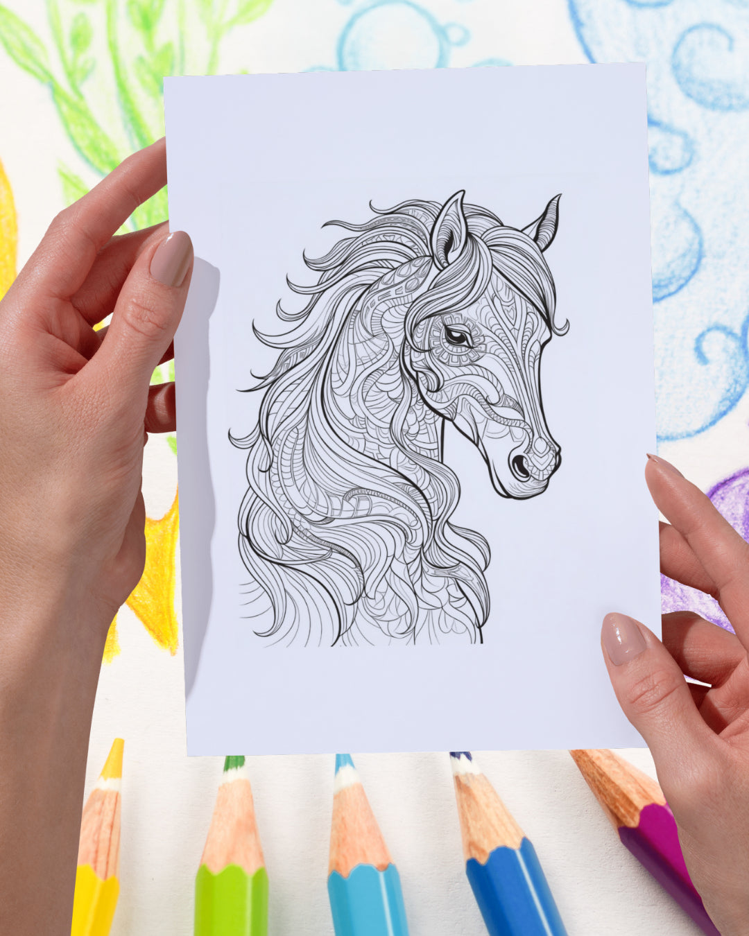 Mandela Coloring Page - Horse 44 - creazives