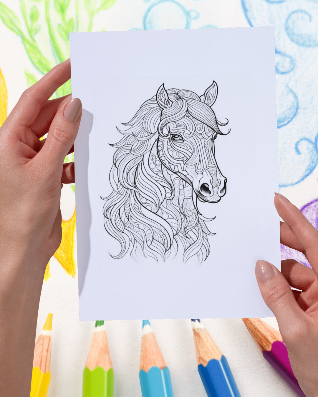 Mandela Coloring Page - Horse 48 - creazives
