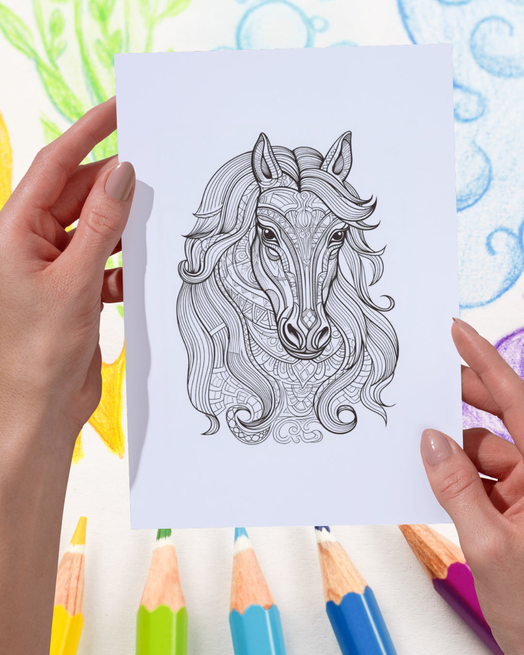 Mandela Coloring Page - Horse 49 - creazives