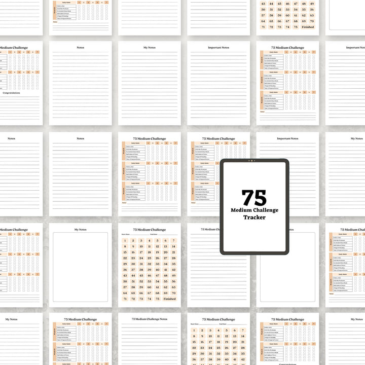 75 Medium Challenge Tracker - creazives