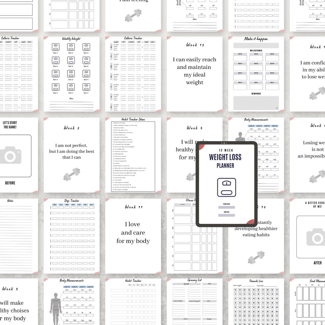 12 Week Weight Loss Planner - creazives