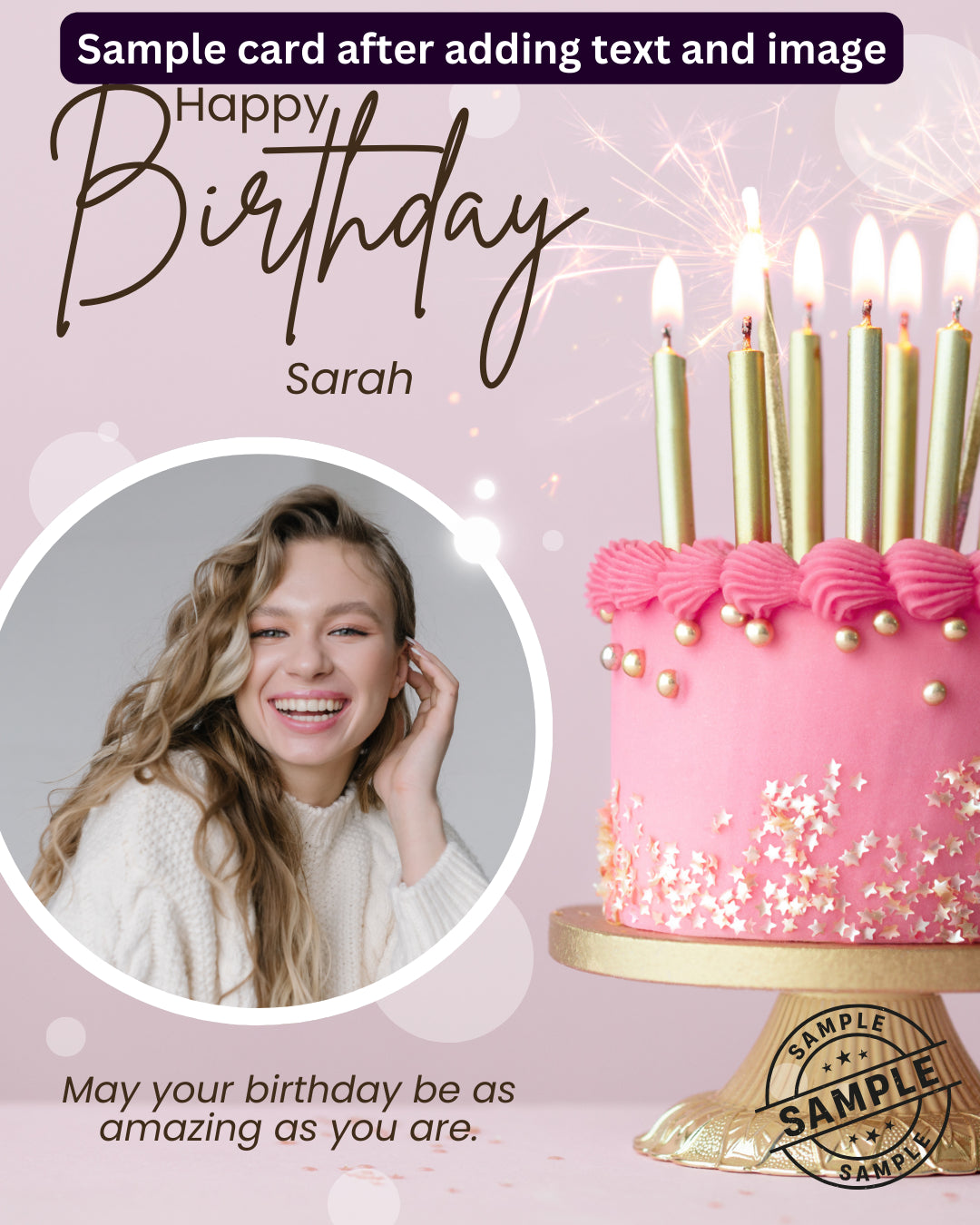 Digital - Happy Birthday Post - Image Personalized