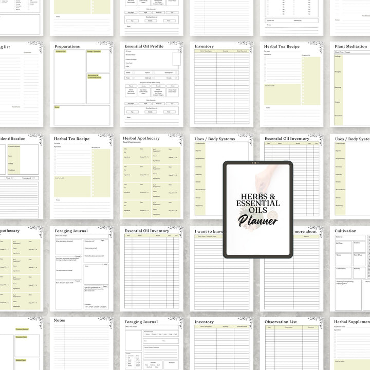 Herbs and Essential Oils Planner - creazives