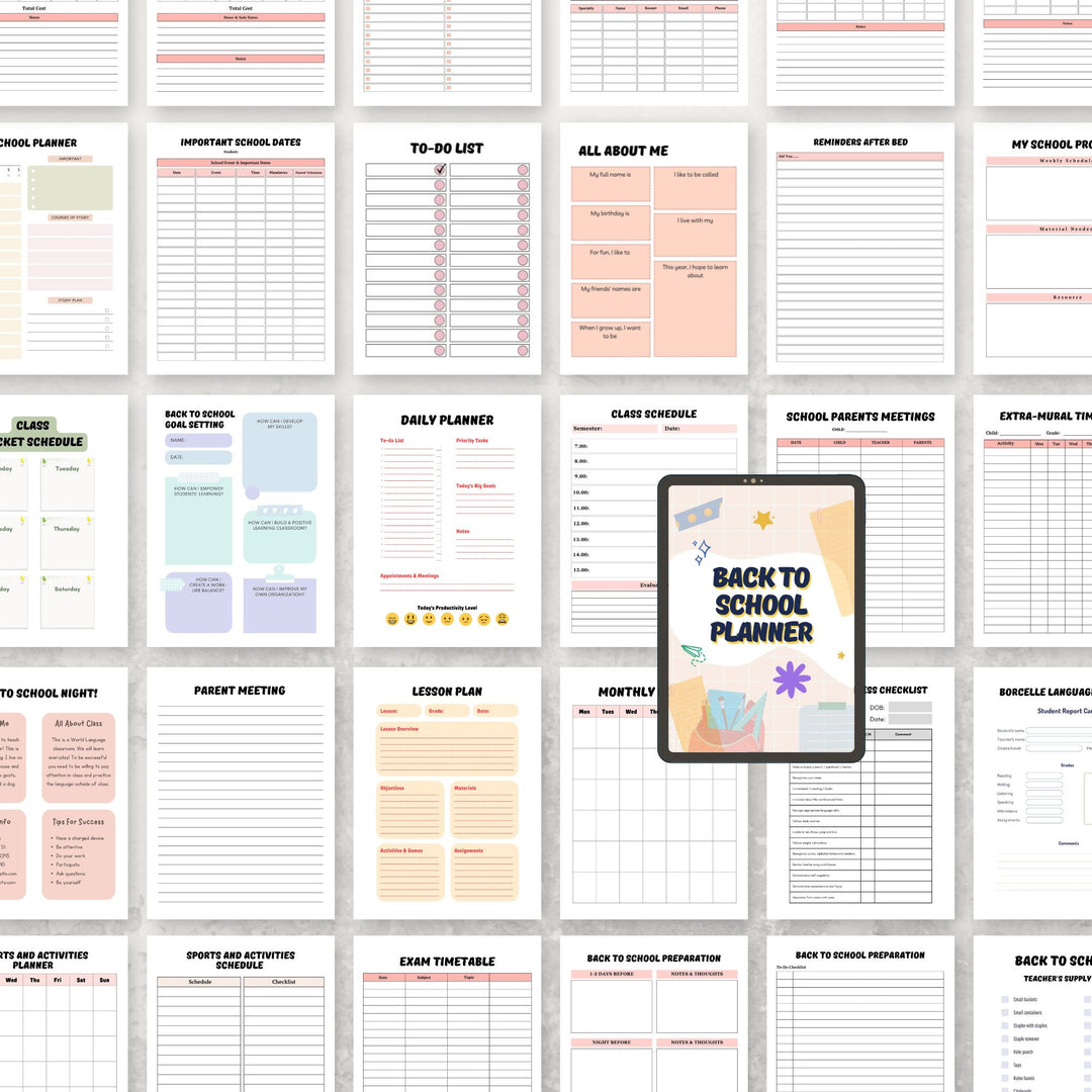 Back To School Planner