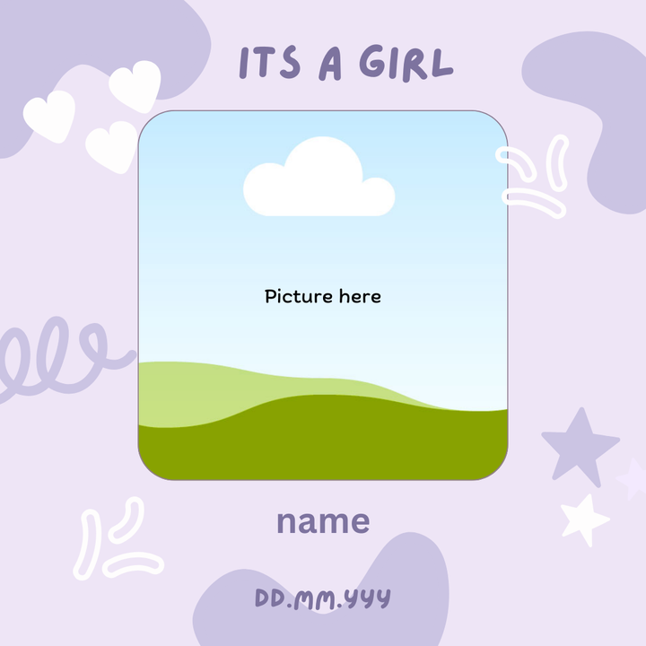 Baby Announcement Post - Image Personalized - creazives