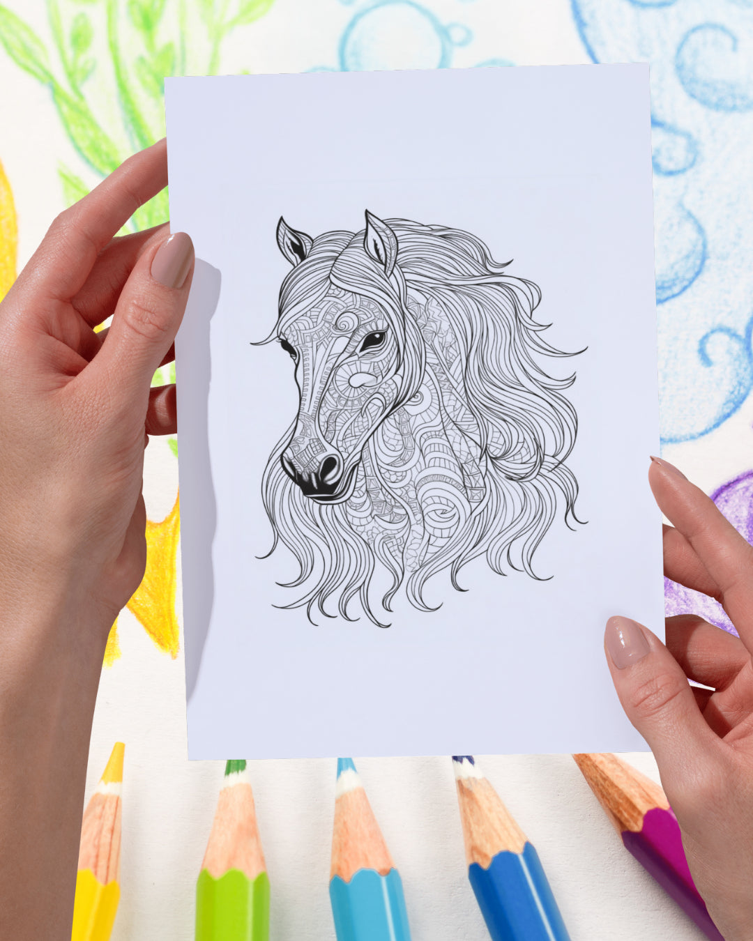 Mandela Coloring Page - Horse 58 - creazives