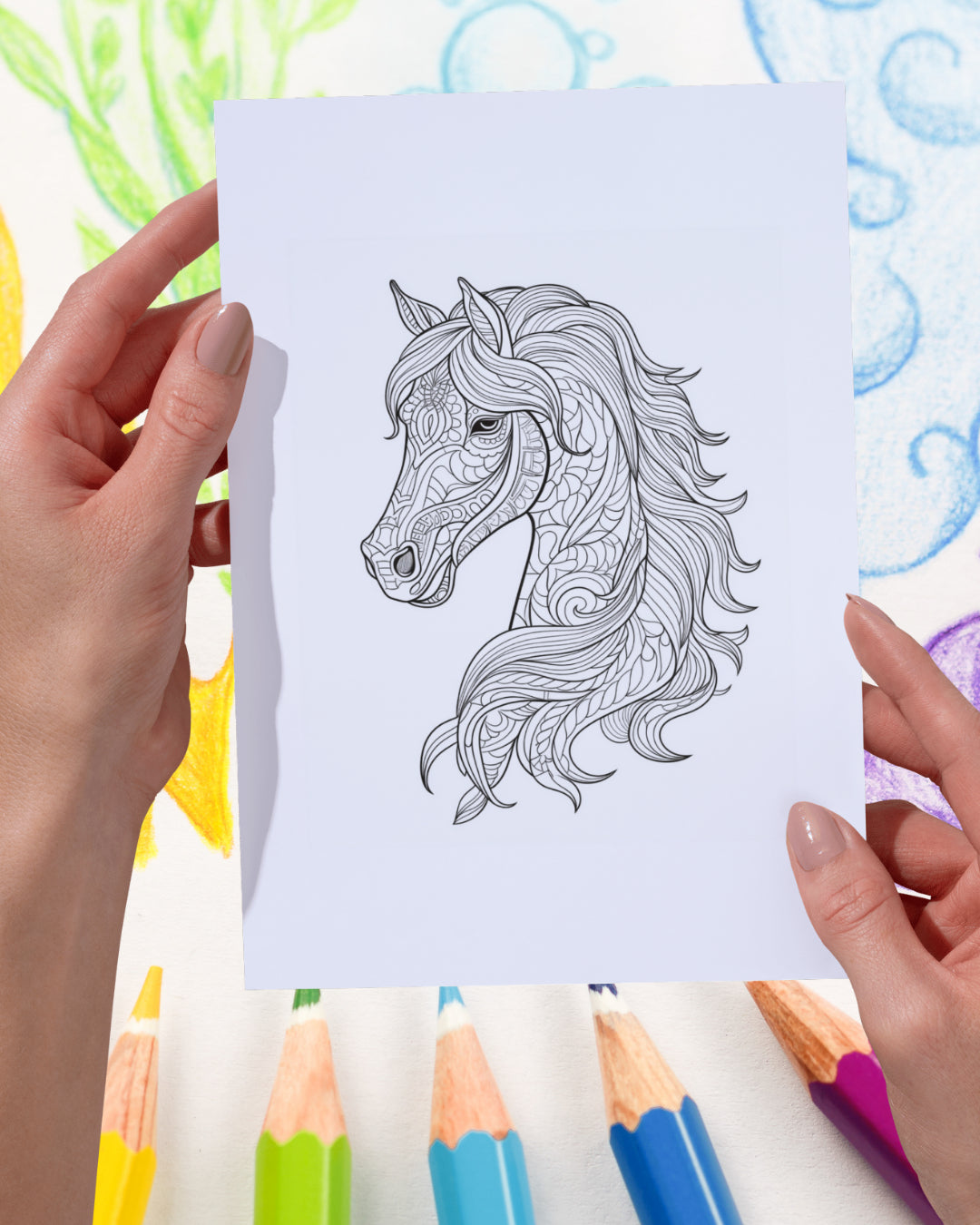 Mandela Coloring Page - Horse 59 - creazives
