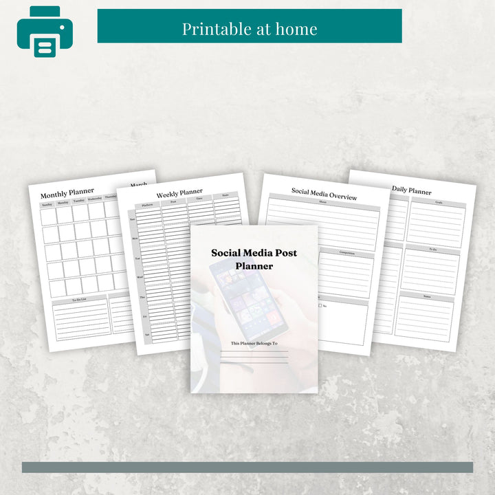 Social Media Post Monthly Planner