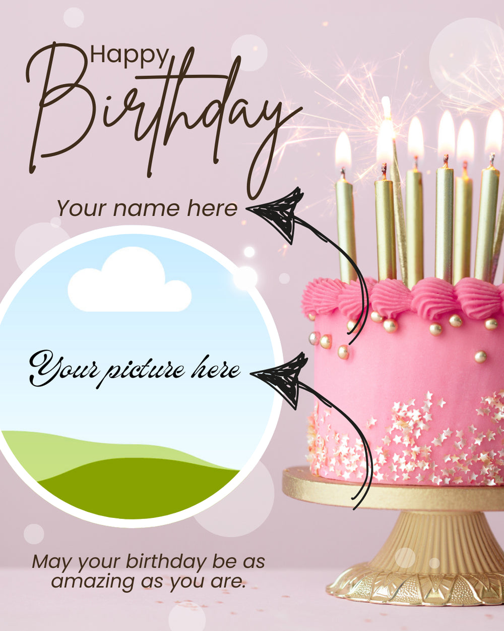 Digital - Happy Birthday Post - Image Personalized