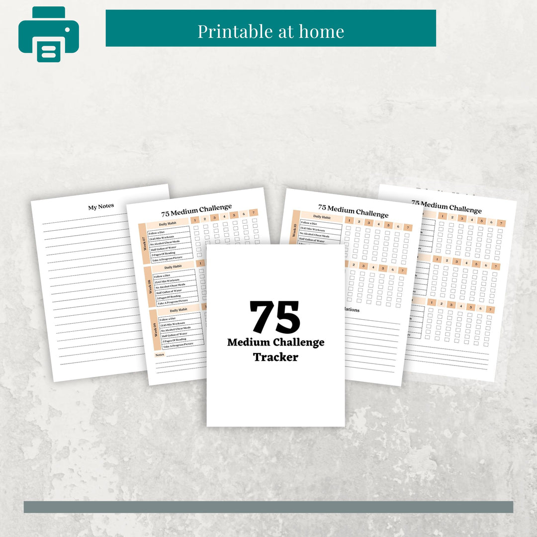75 Medium Challenge Tracker - creazives