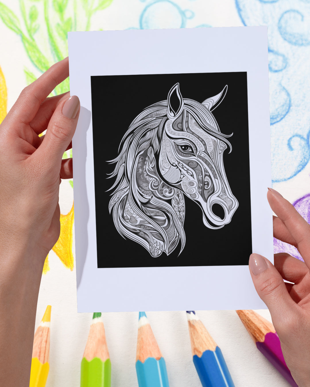 Mandela Coloring Page - Horse 61 - creazives