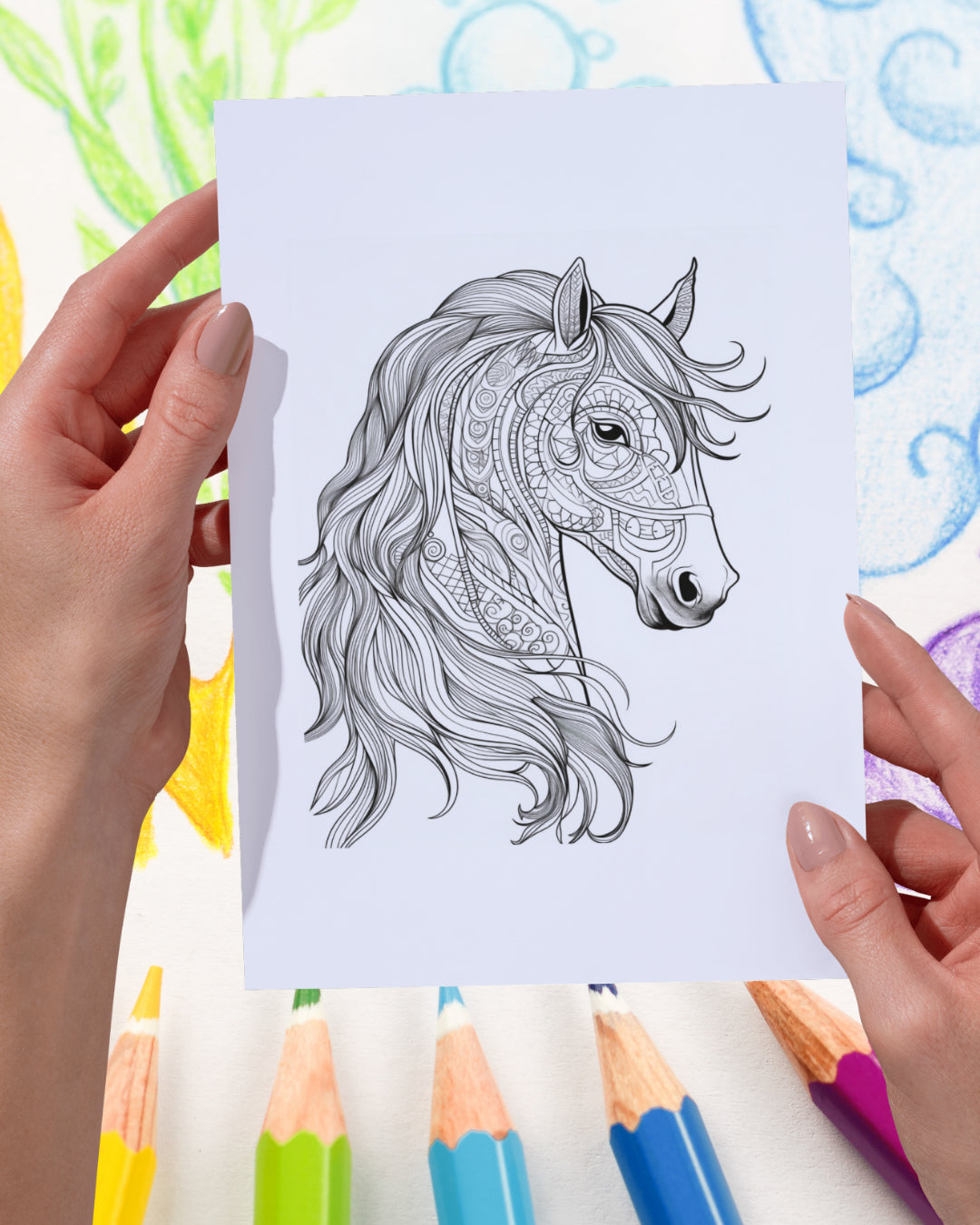 Mandela Coloring Page - Horse 63 - creazives