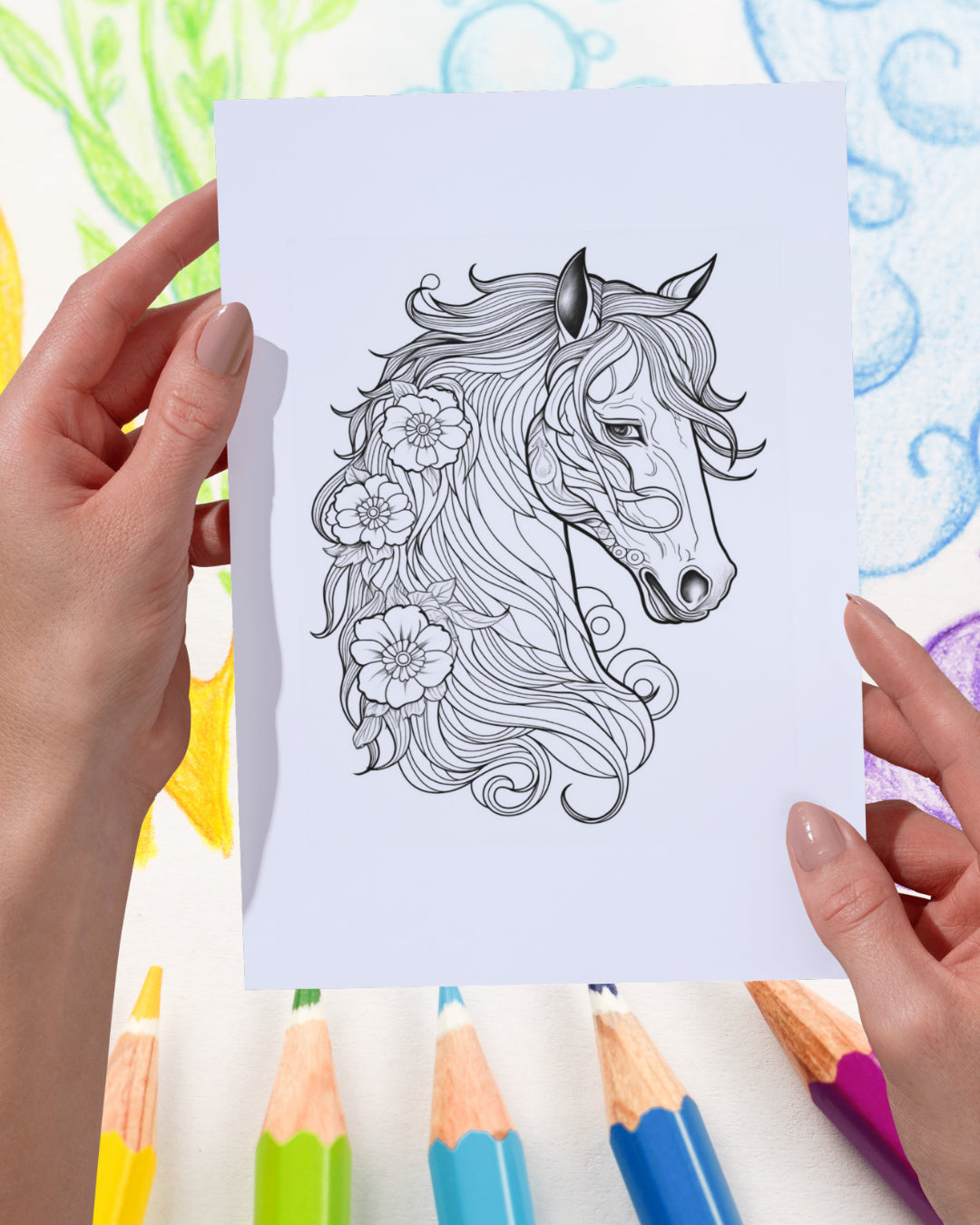 Mandela Coloring Page - Horse 64 - creazives
