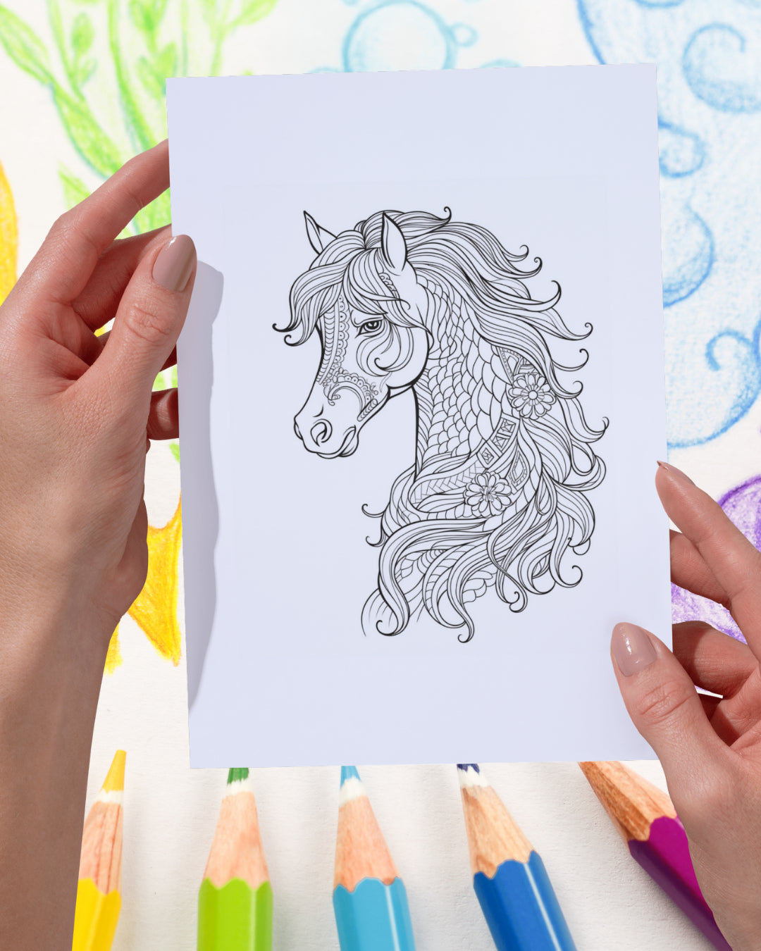 Mandela Coloring Page - Horse 65 - creazives