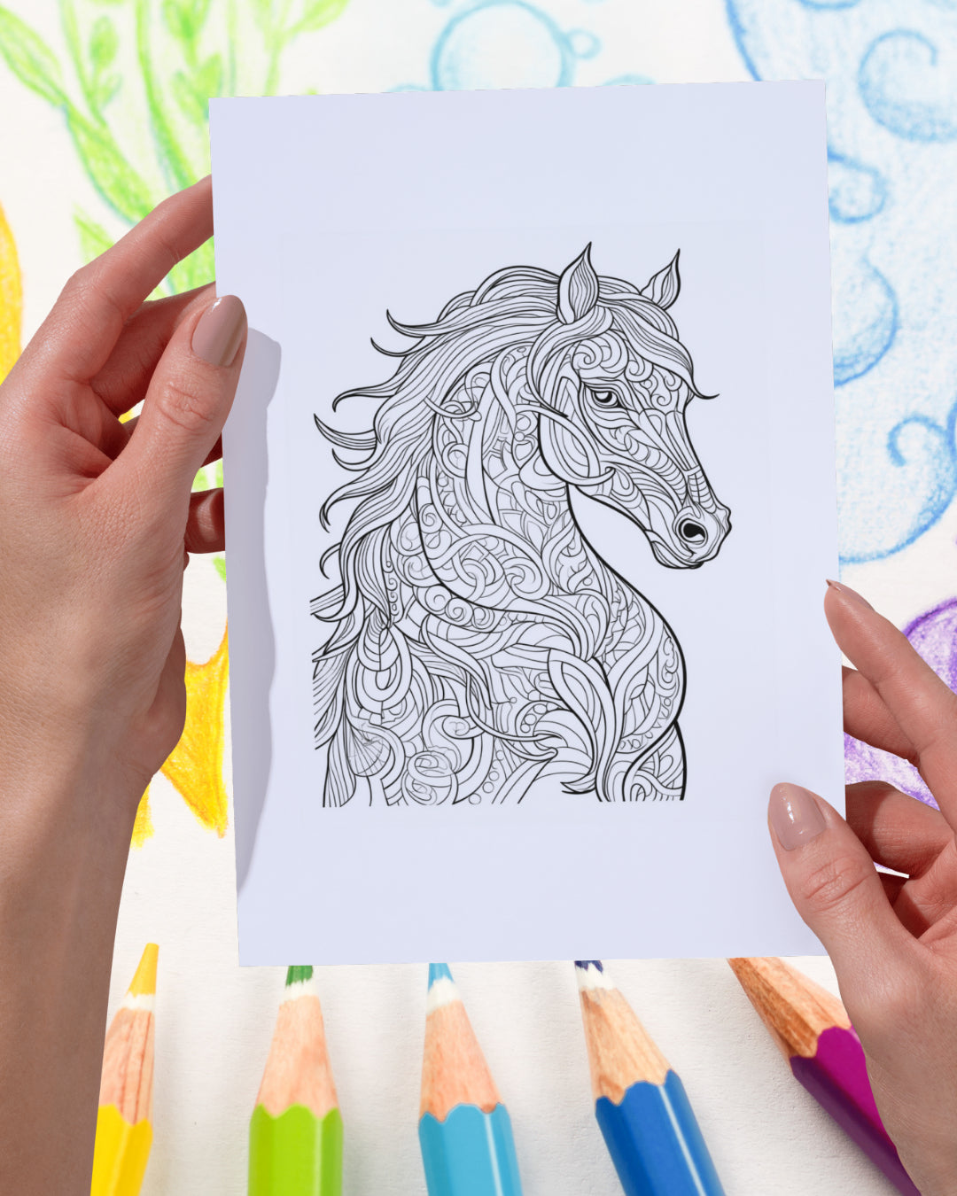 Mandela Coloring Page - Horse 67 - creazives