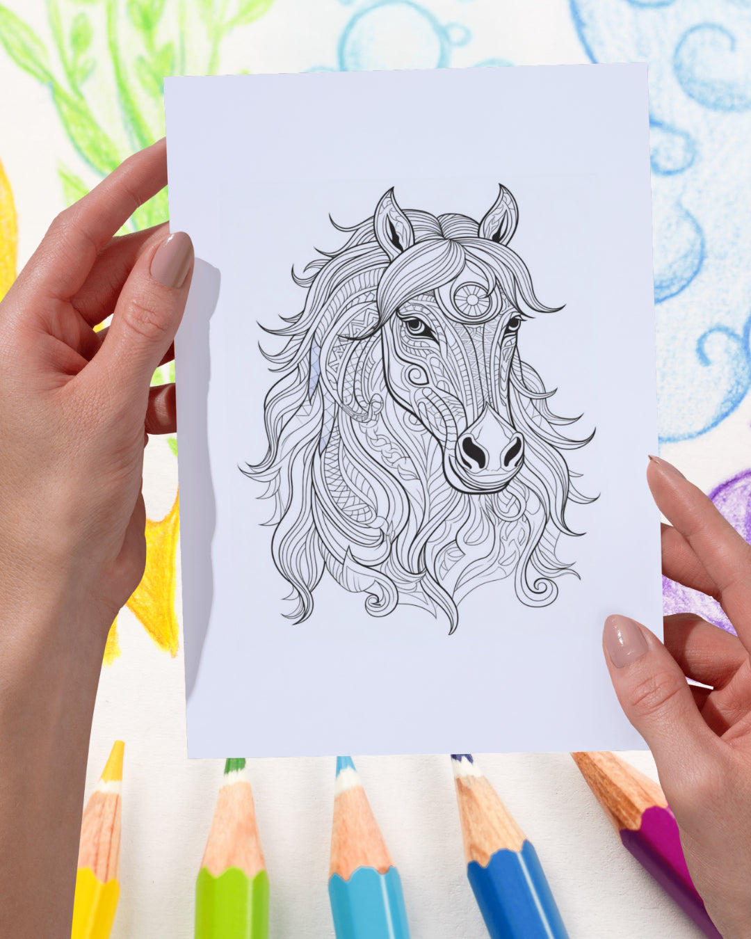 Mandela Coloring Page - Horse 68 - creazives