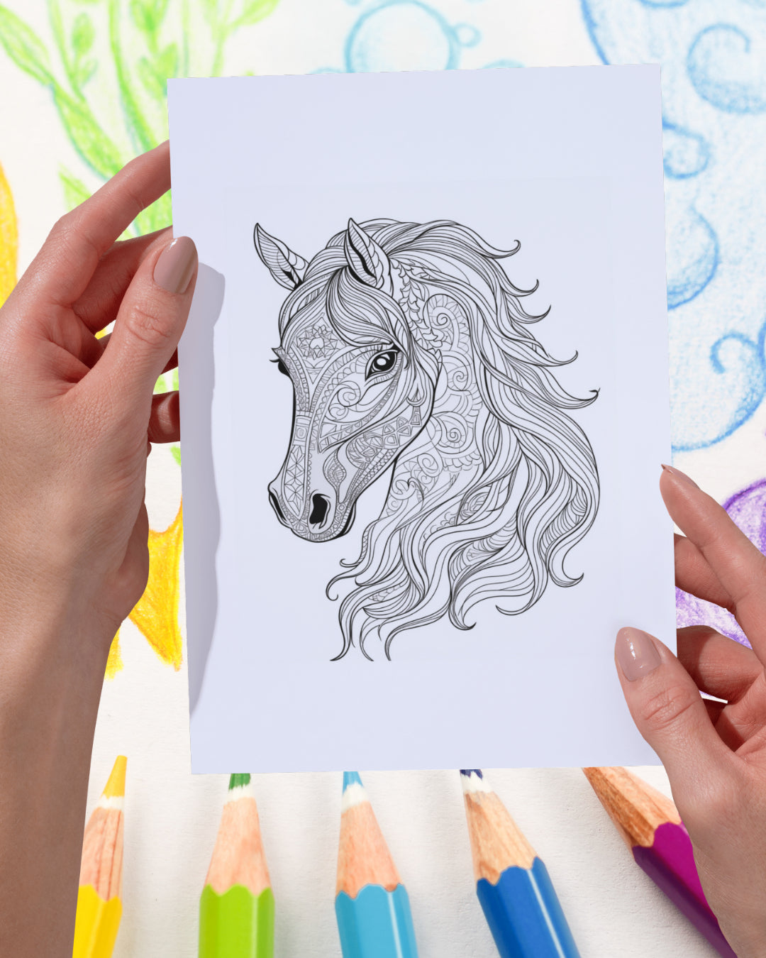 Mandela Coloring Page - Horse 69 - creazives