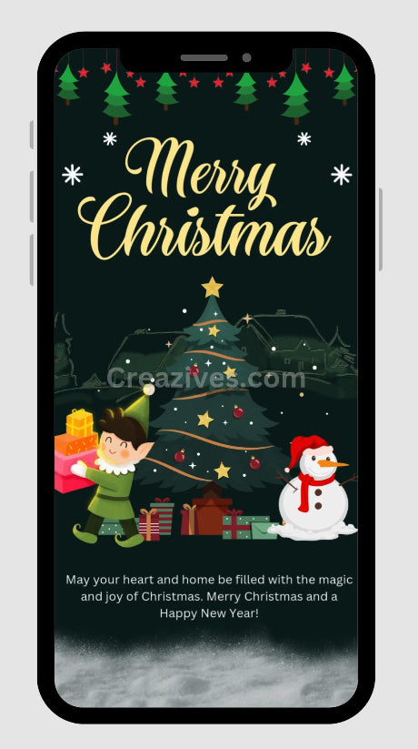 Christmas Greetings Card digital - Post Video - creazives