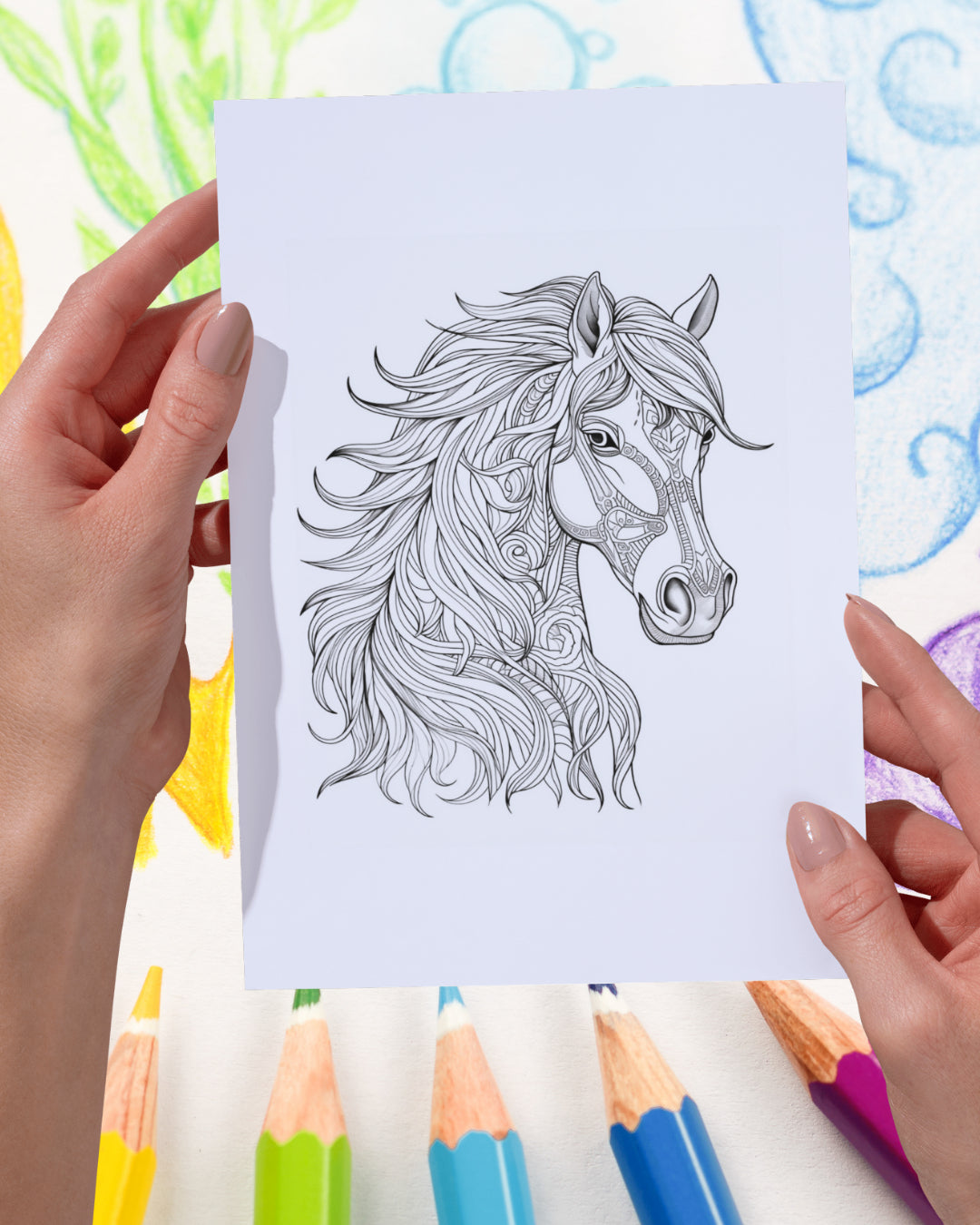 Mandela Coloring Page - Horse 72 - creazives