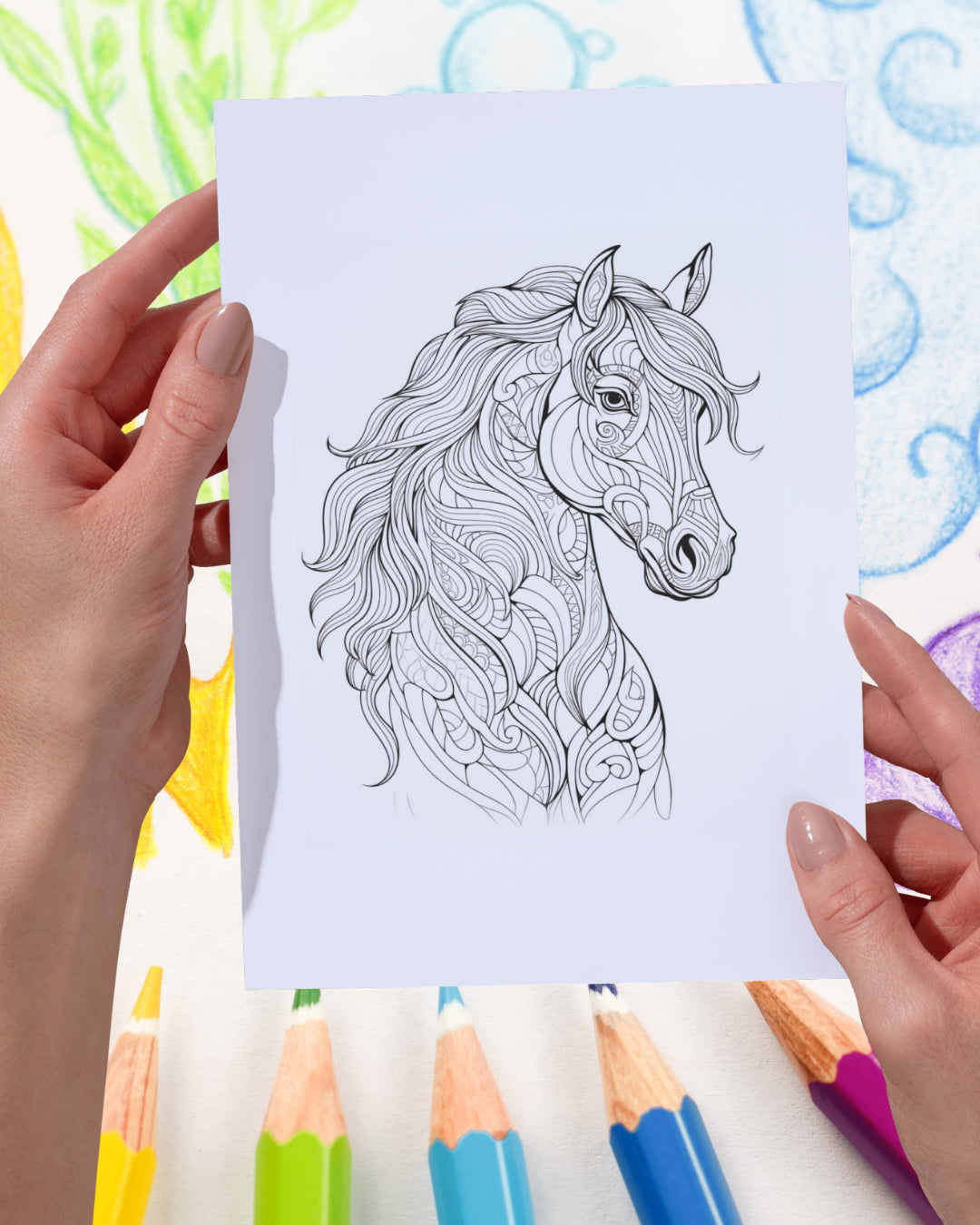Mandela Coloring Page - Horse 73 - creazives