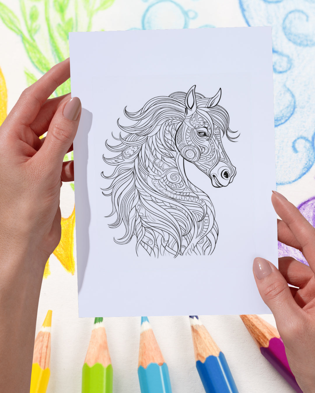 Mandela Coloring Page - Horse 74 - creazives