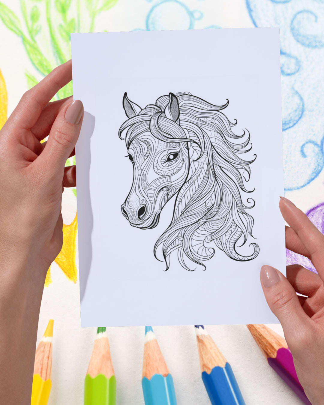Mandela Coloring Page - Horse 75 - creazives