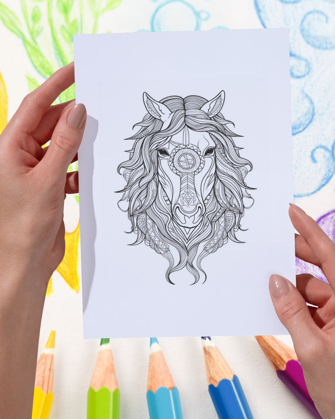 Mandela Coloring Page - Horse 76 - creazives
