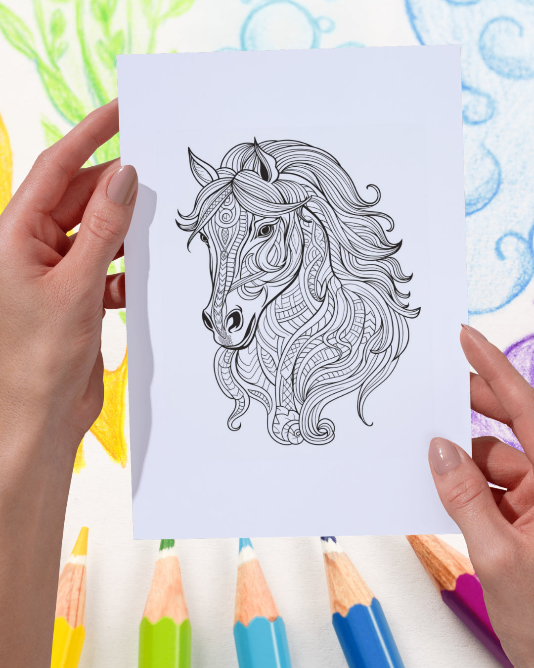 Mandela Coloring Page - Horse 78 - creazives