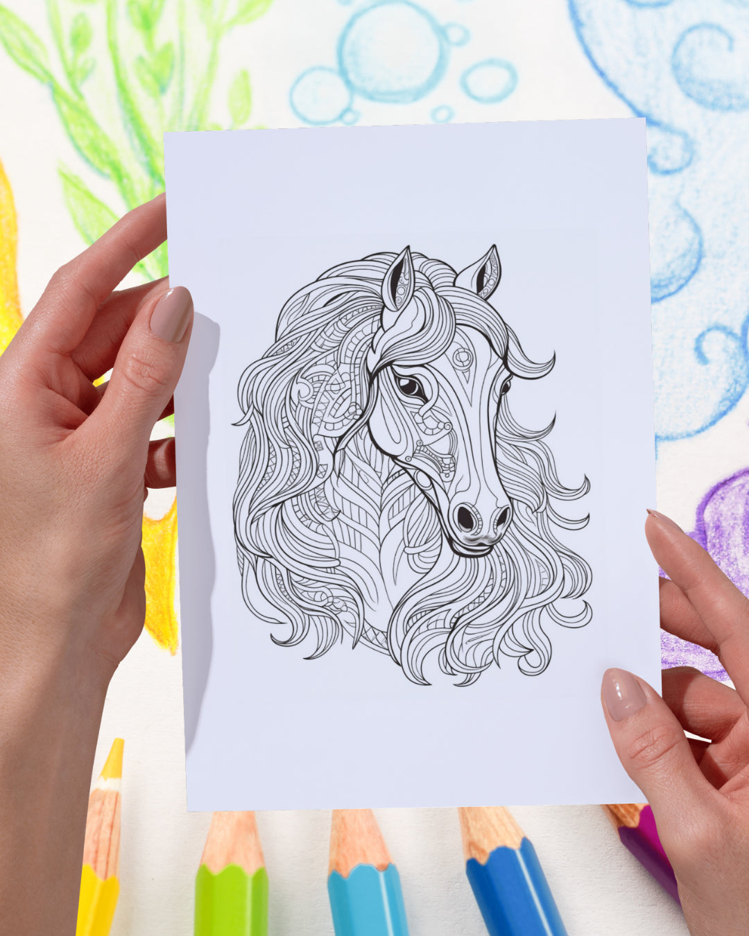 Mandela Coloring Page - Horse 79 - creazives