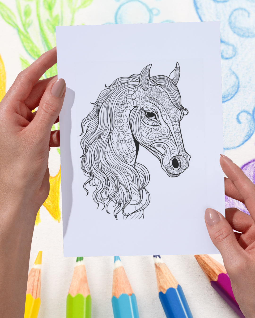 Mandela Coloring Page - Horse 82 - creazives