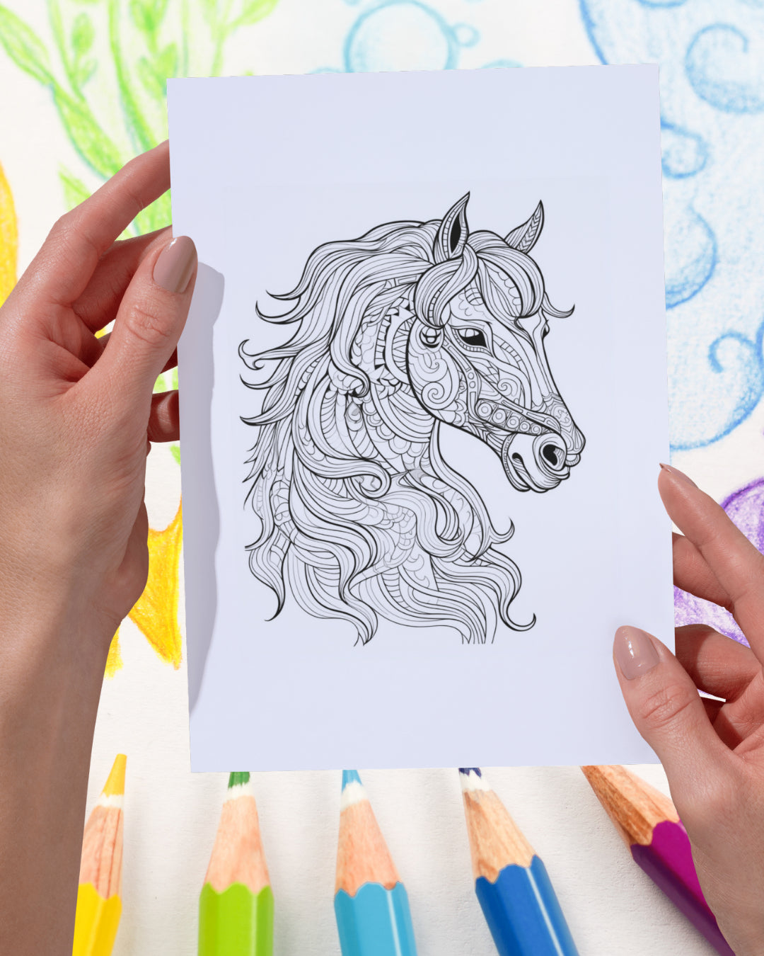 Mandela Coloring Page - Horse 83 - creazives