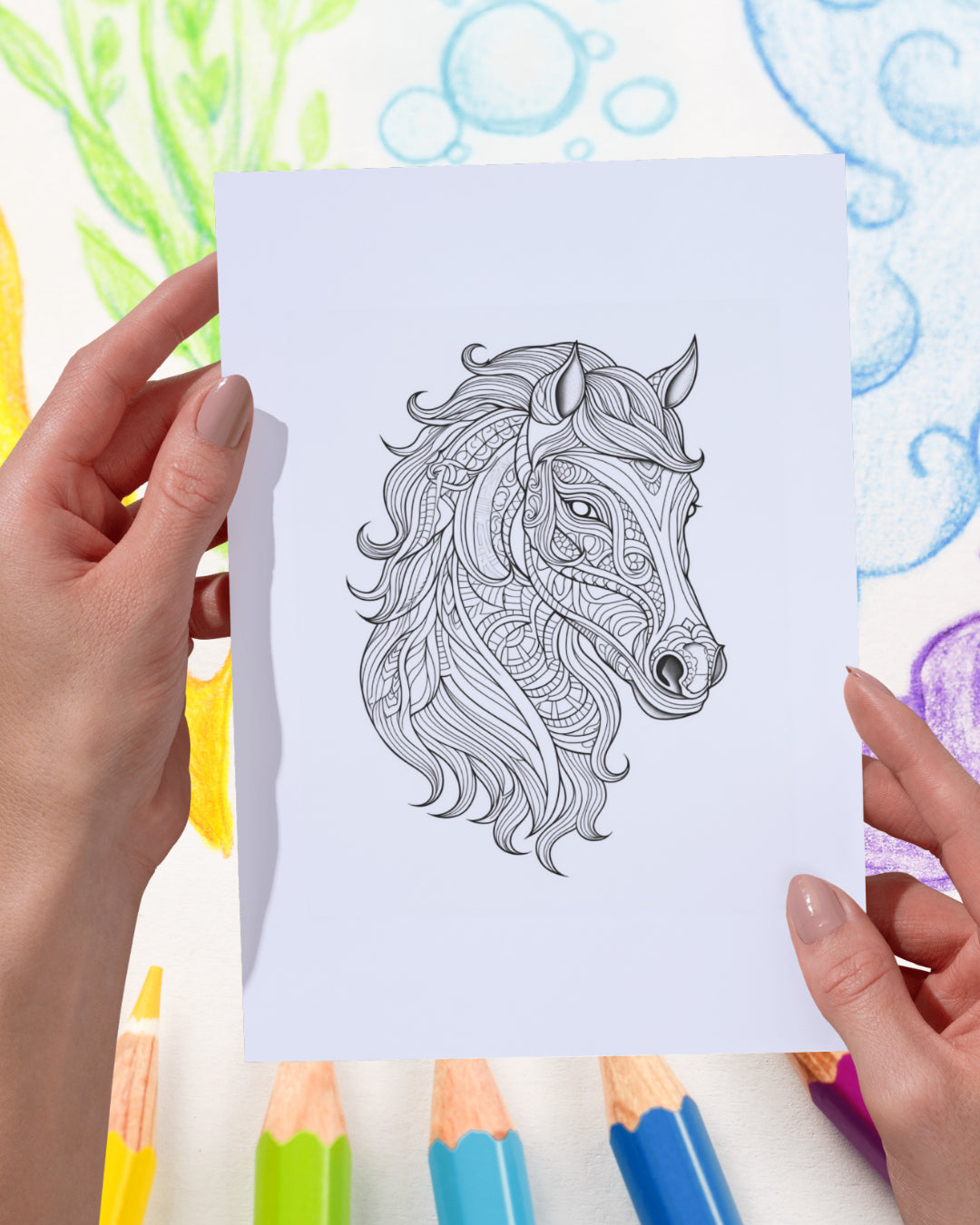 Mandela Coloring Page - Horse 84 - creazives