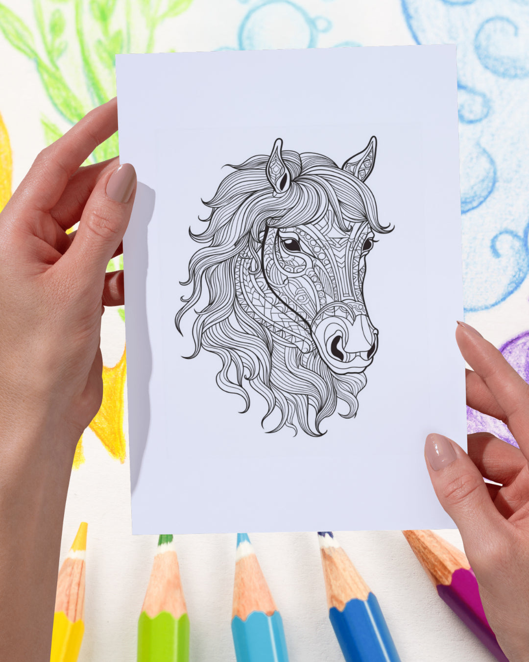 Mandela Coloring Page - Horse 85 - creazives