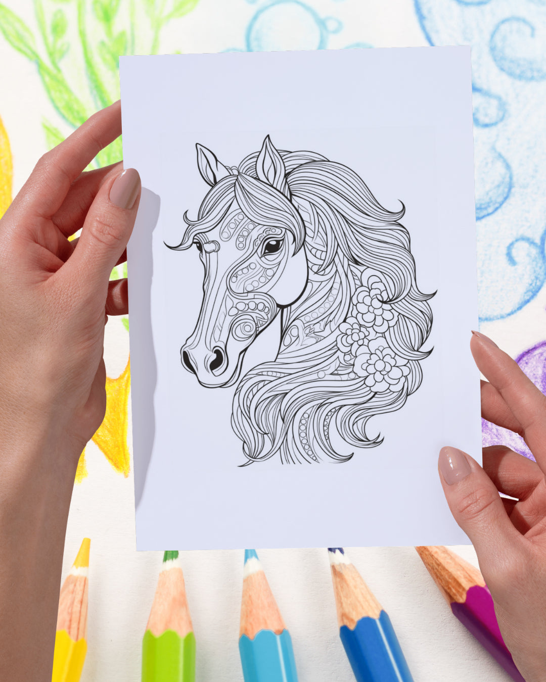 Mandela Coloring Page - Horse 86 - creazives