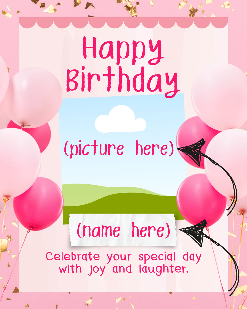 Digital - Happy Birthday Post - Image Personalized