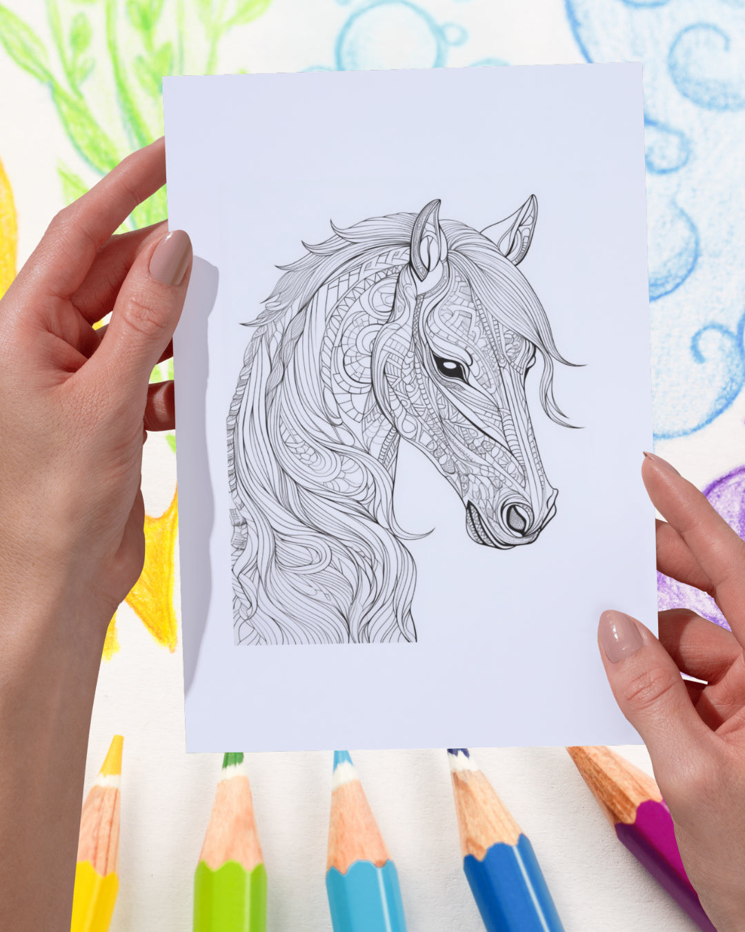 Mandela Coloring Page - Horse 93 - creazives